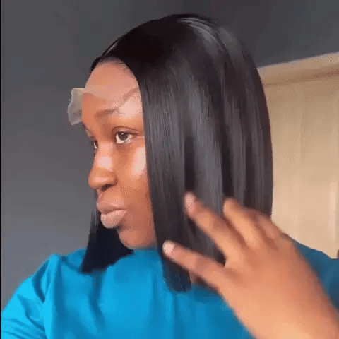 180% Density Deep Curl Bob 4x4 Closure Lace 12 inches Wig+Blunt Cut Bob 4x4 Closure Lace 08 inches Wig