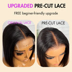 180% Density Deep Curl Bob 4x4 Closure Lace 12 inches Wig+Blunt Cut Bob 4x4 Closure Lace 08 inches Wig