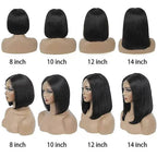 Lace Front Bob Wig Short Straight Synthetic Hair