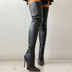 Black Platinum High knee boots
