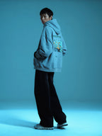 YAIRI Loose Fit Hoodie - Light Gray