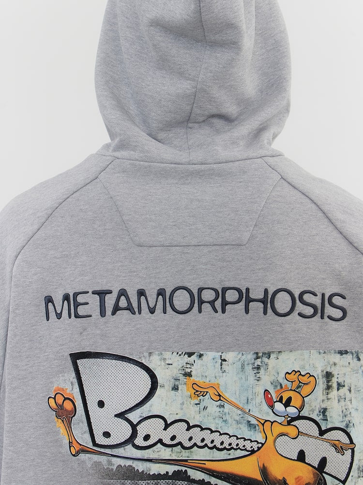 YAIRI Loose Fit Hoodie - Light Gray