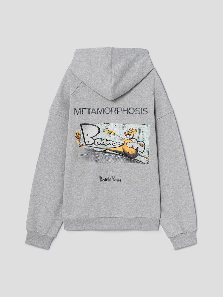 YAIRI Loose Fit Hoodie - Light Gray