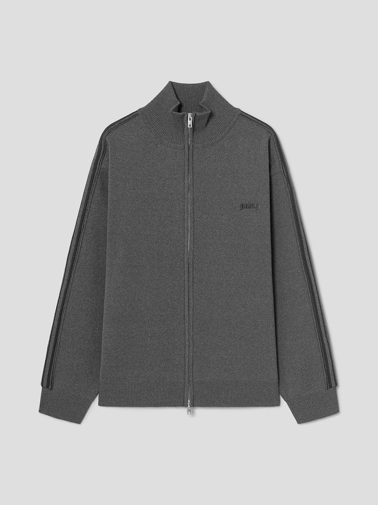 JUUN.J Melange Track Knit Jumper - Gray