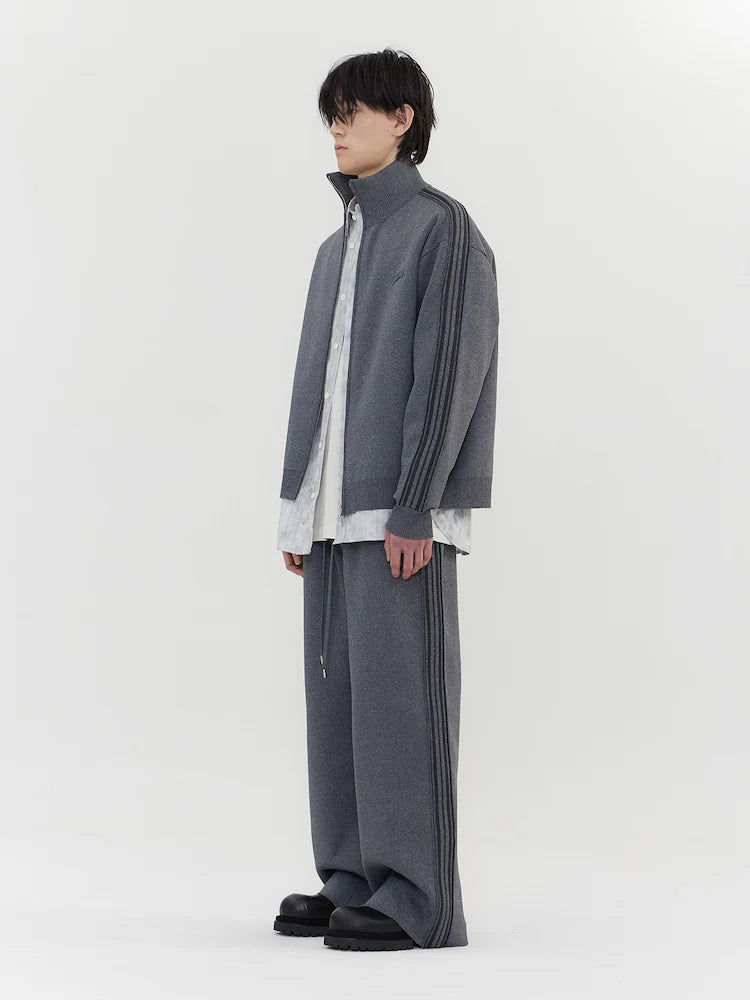 JUUN.J Melange Track Knit Jumper - Gray