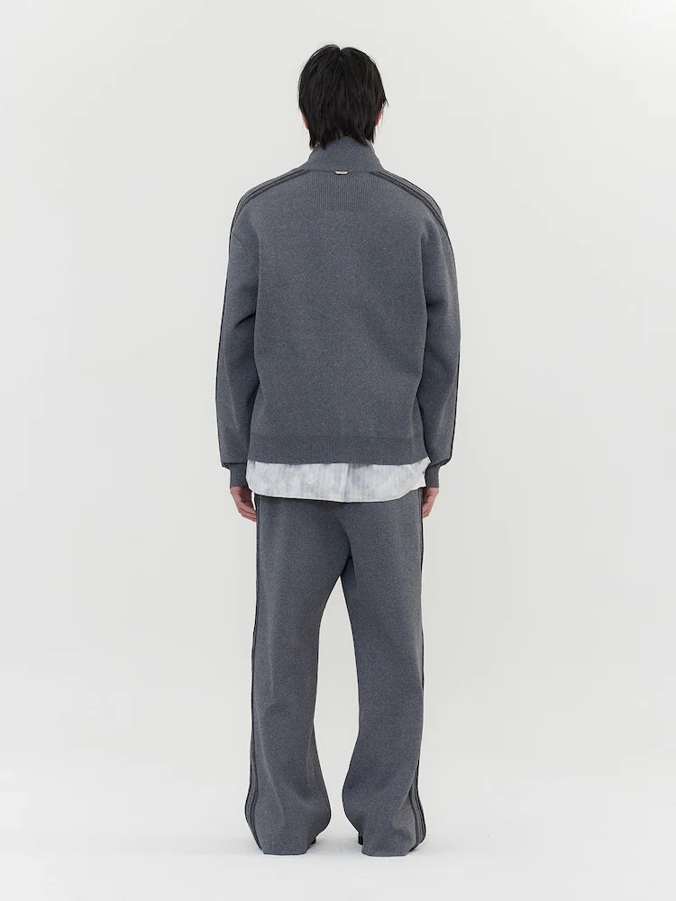 JUUN.J Melange Track Knit Jumper - Gray