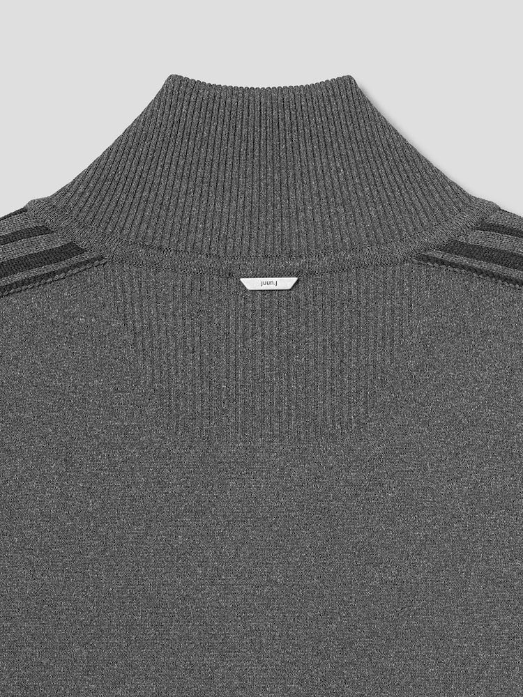 JUUN.J Melange Track Knit Jumper - Gray