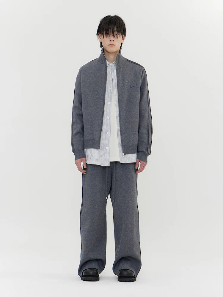 JUUN.J Melange Track Knit Jumper - Gray
