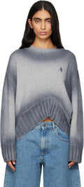 The Attico Gray Sprayed Wool Cashmere Sweater