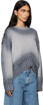 The Attico Gray Sprayed Wool Cashmere Sweater