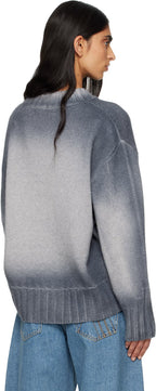 The Attico Gray Sprayed Wool Cashmere Sweater