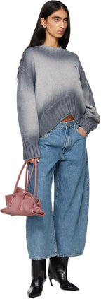 The Attico Gray Sprayed Wool Cashmere Sweater