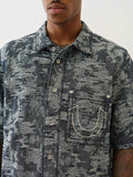 True Religion Shirt Super T Jacquard Oversze Midnight Rider Dark Wash