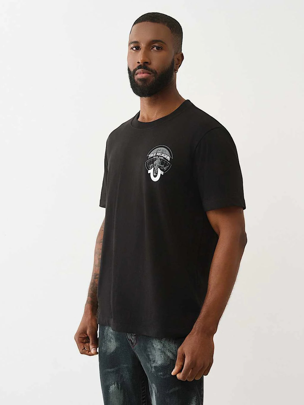 True Religion T-Shirt Ss Tr Globe Jet Black