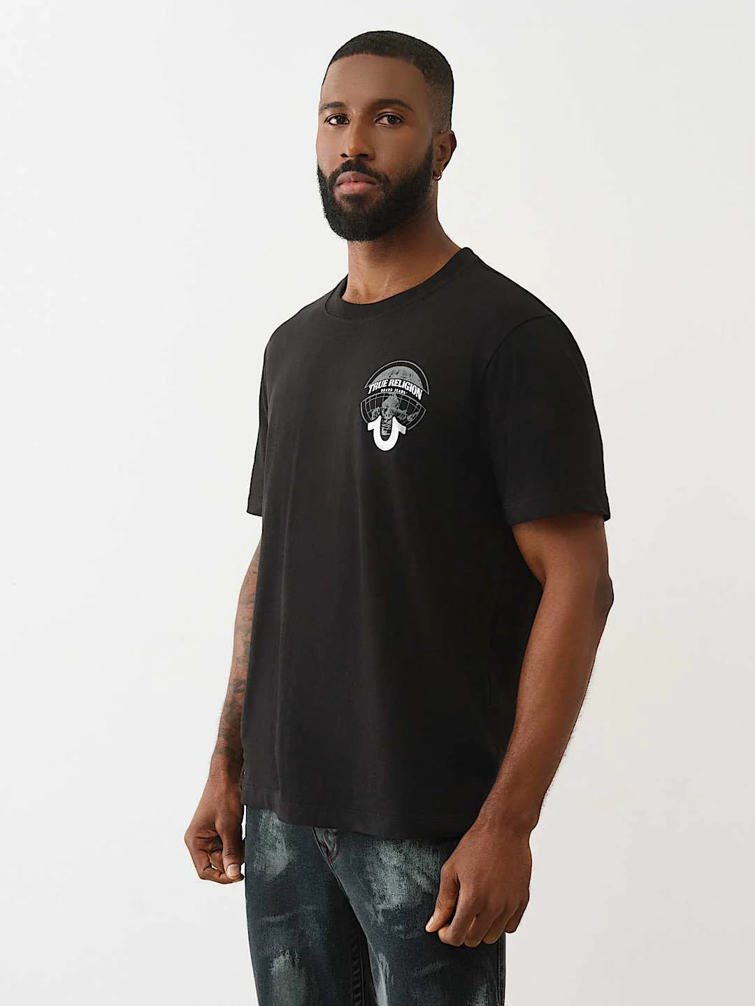True Religion T-Shirt Ss Tr Globe Jet Black