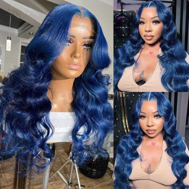 Blue Long Wavy Synthetic Wig