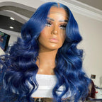 Blue Long Wavy Synthetic Wig