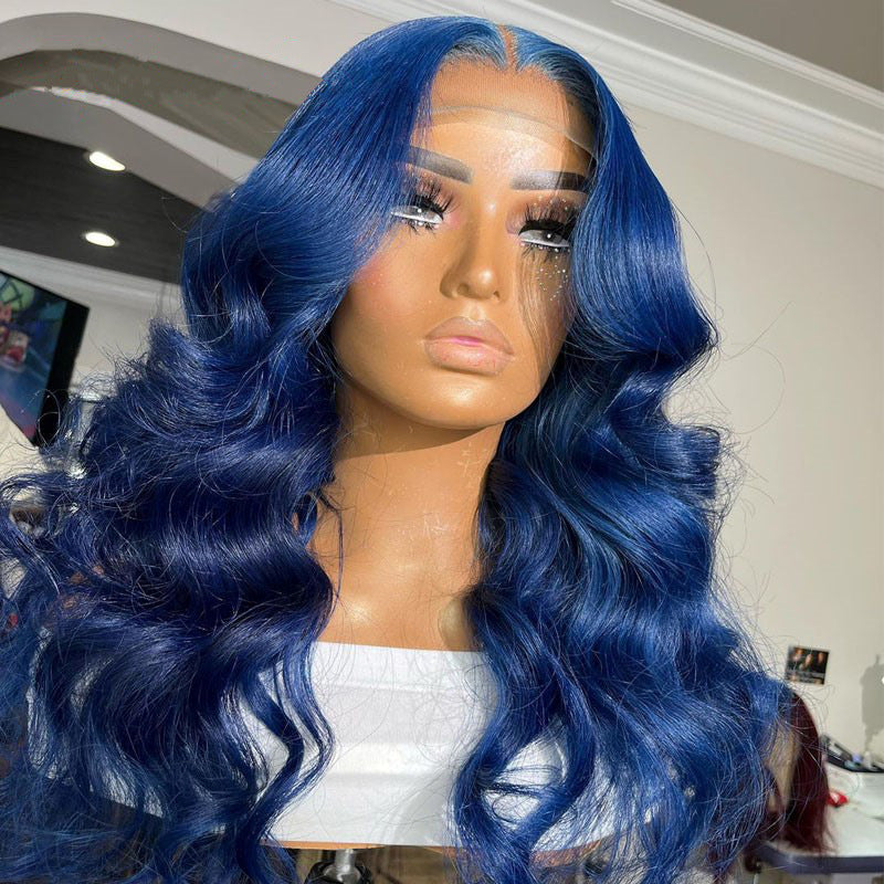 Blue Long Wavy Synthetic Wig