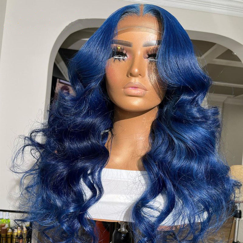 Blue Long Wavy Synthetic Wig