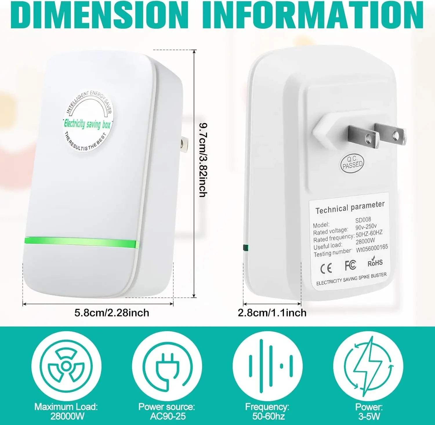 Household Power Saver Plug With Surge Protection