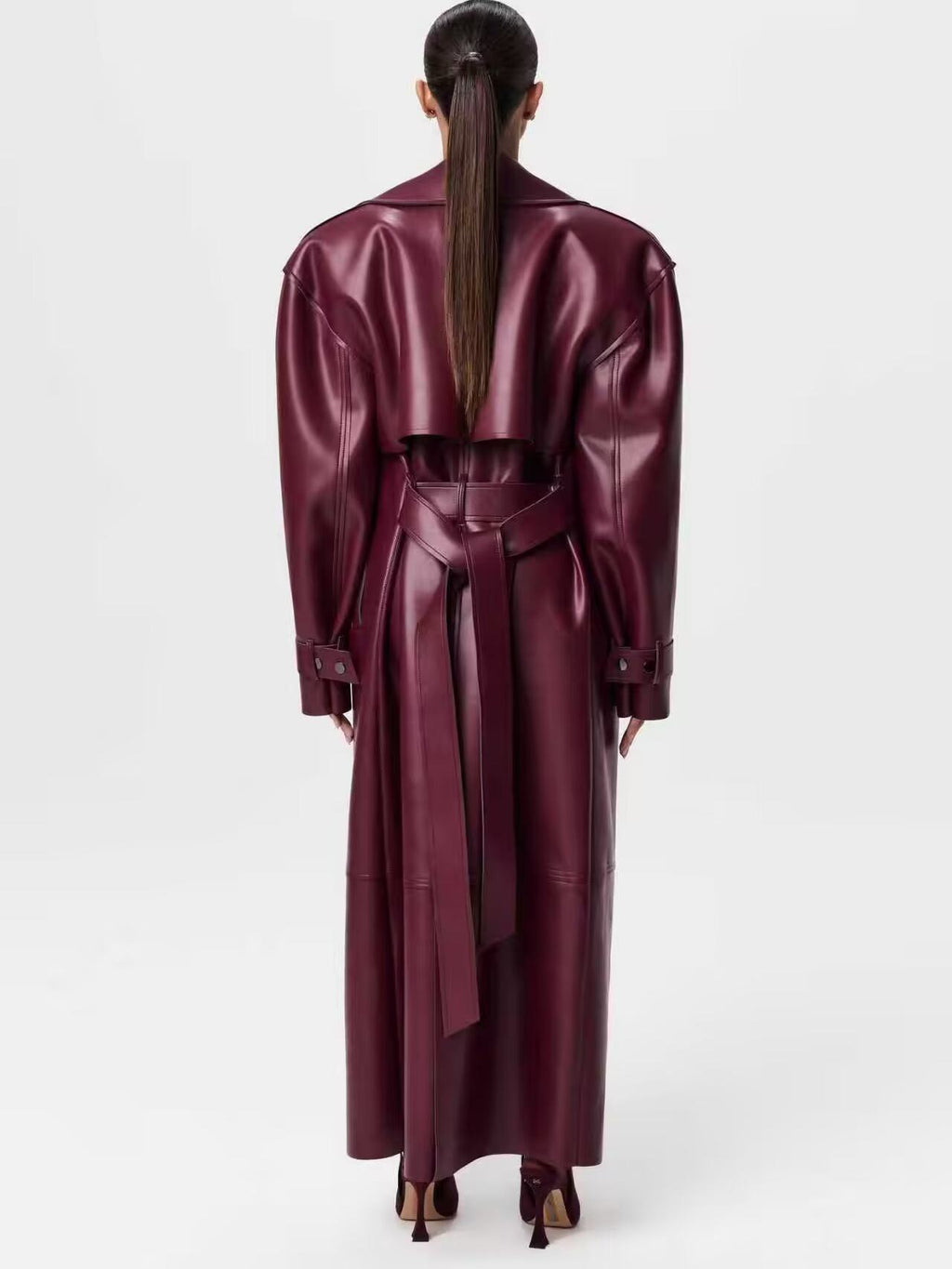 Retro Long Coat with Belt