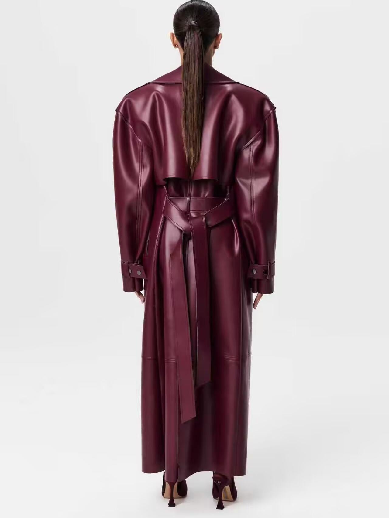 Retro Long Coat with Belt