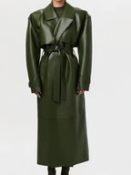 Retro Long Coat with Belt