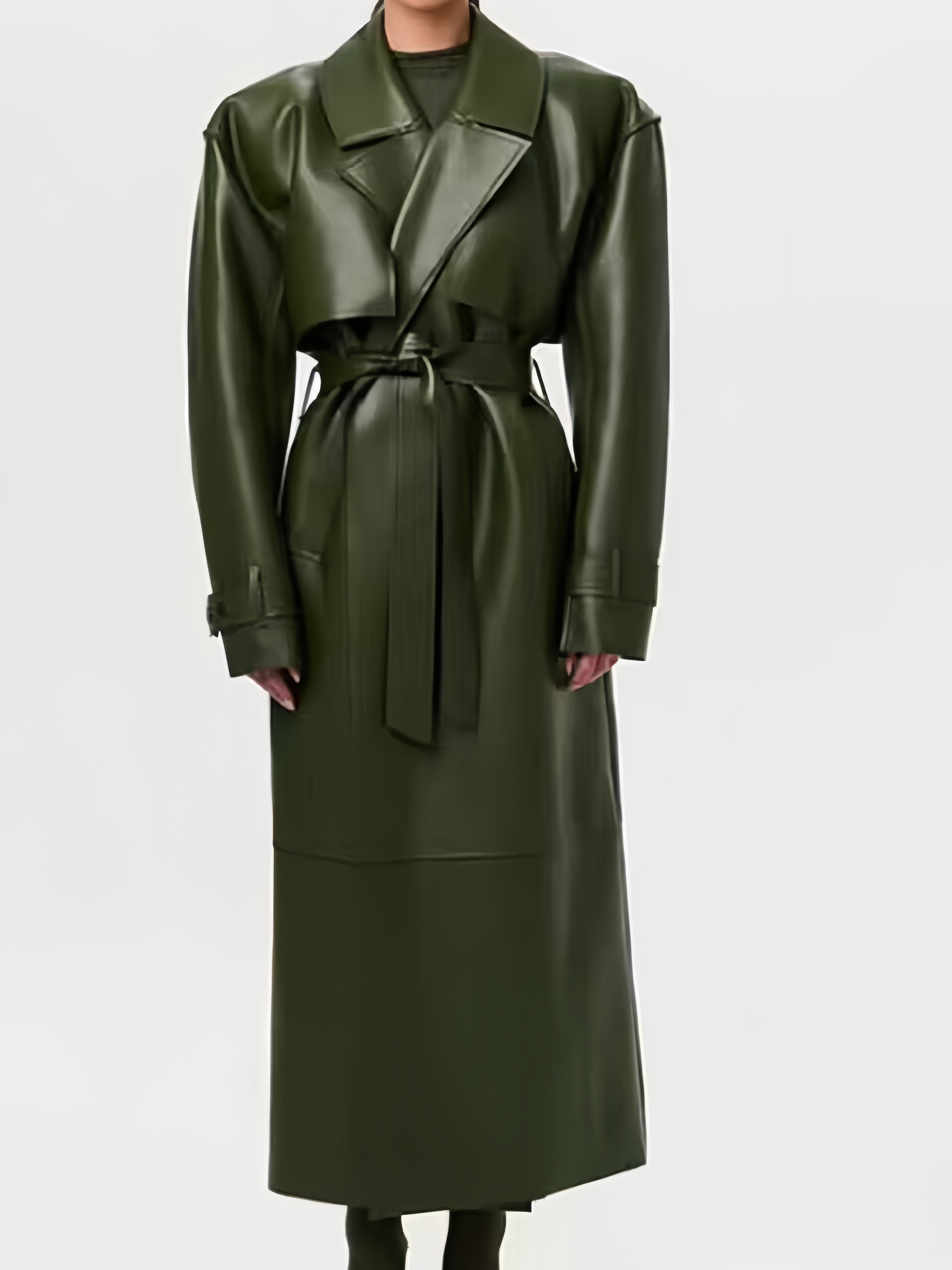 Retro Long Coat with Belt