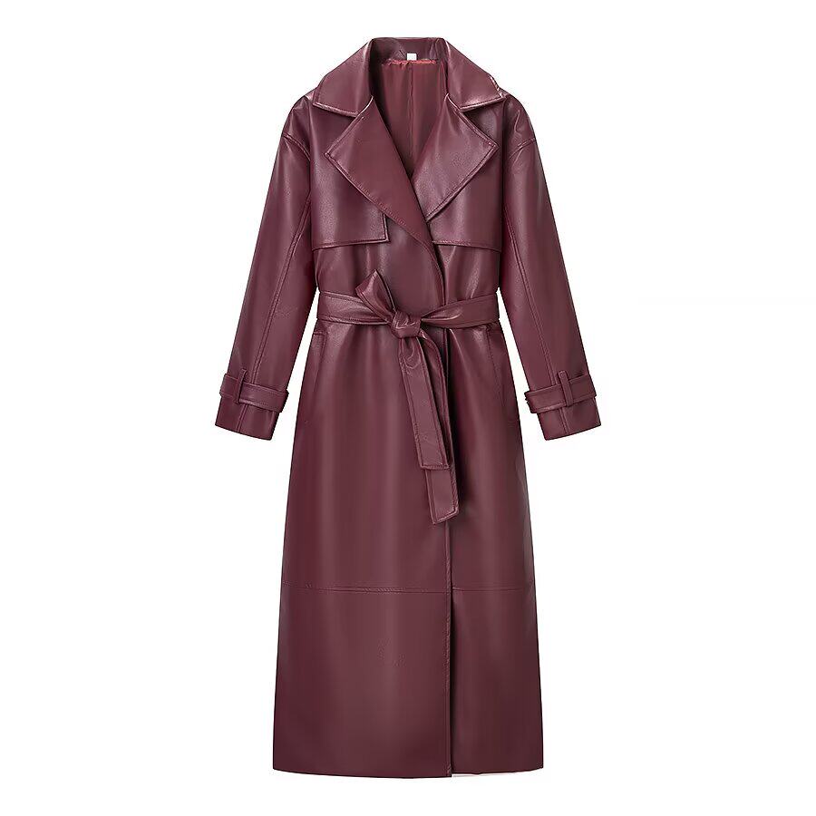Retro Long Coat with Belt