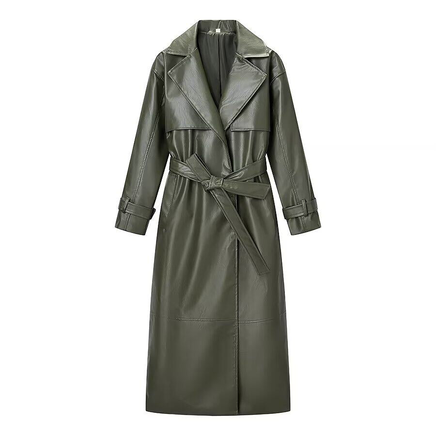 Retro Long Coat with Belt