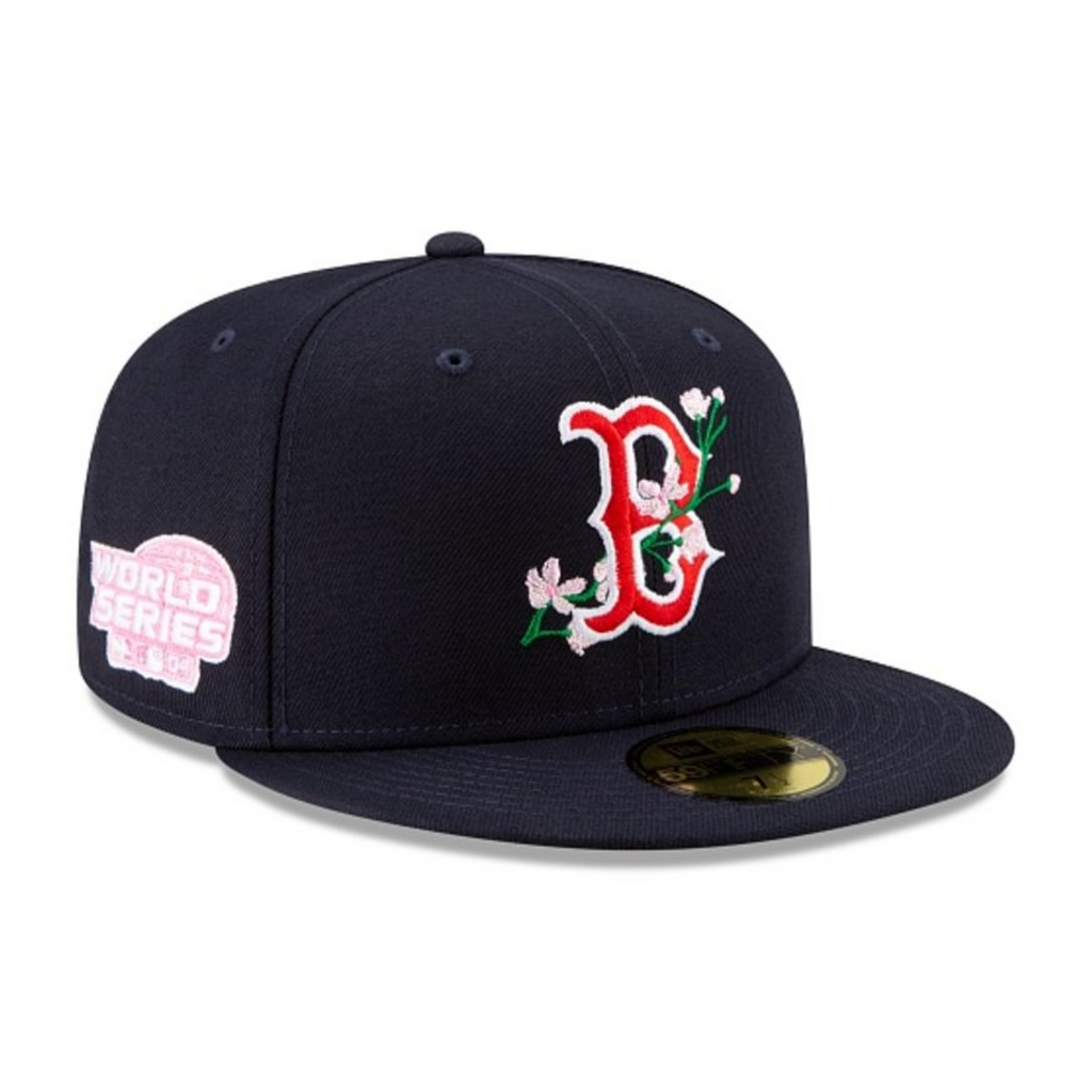 Boston Red Sox MLB Side Patch Bloom Navy 59FIFTY Fitted Cap